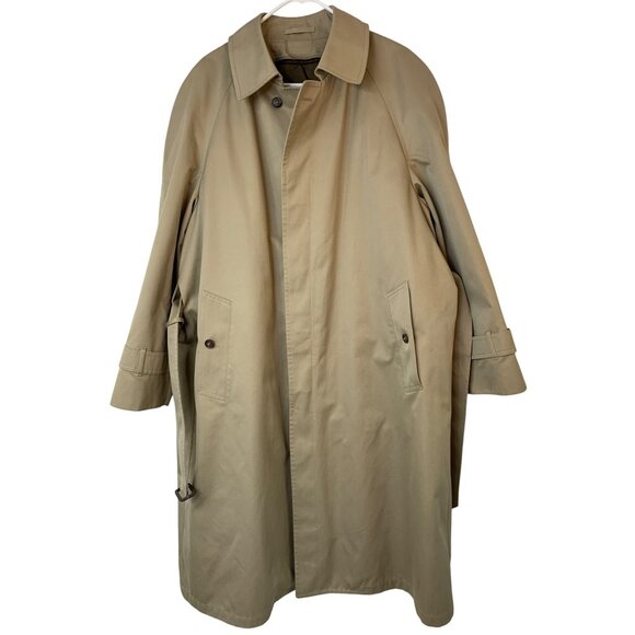 London Fog Mens Beige Trench Coat Thinsulate Insulated Size 44R RA10090 EUC - Picture 2 of 12